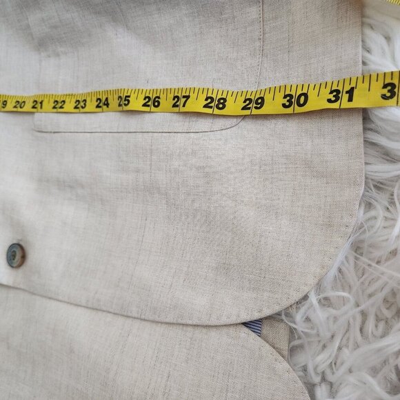 Tasso Elba‎ Island Mens XL Beige 100% Linen 2-Button Blazer Suit Jacket *FLAW* - Picture 10 of 15
